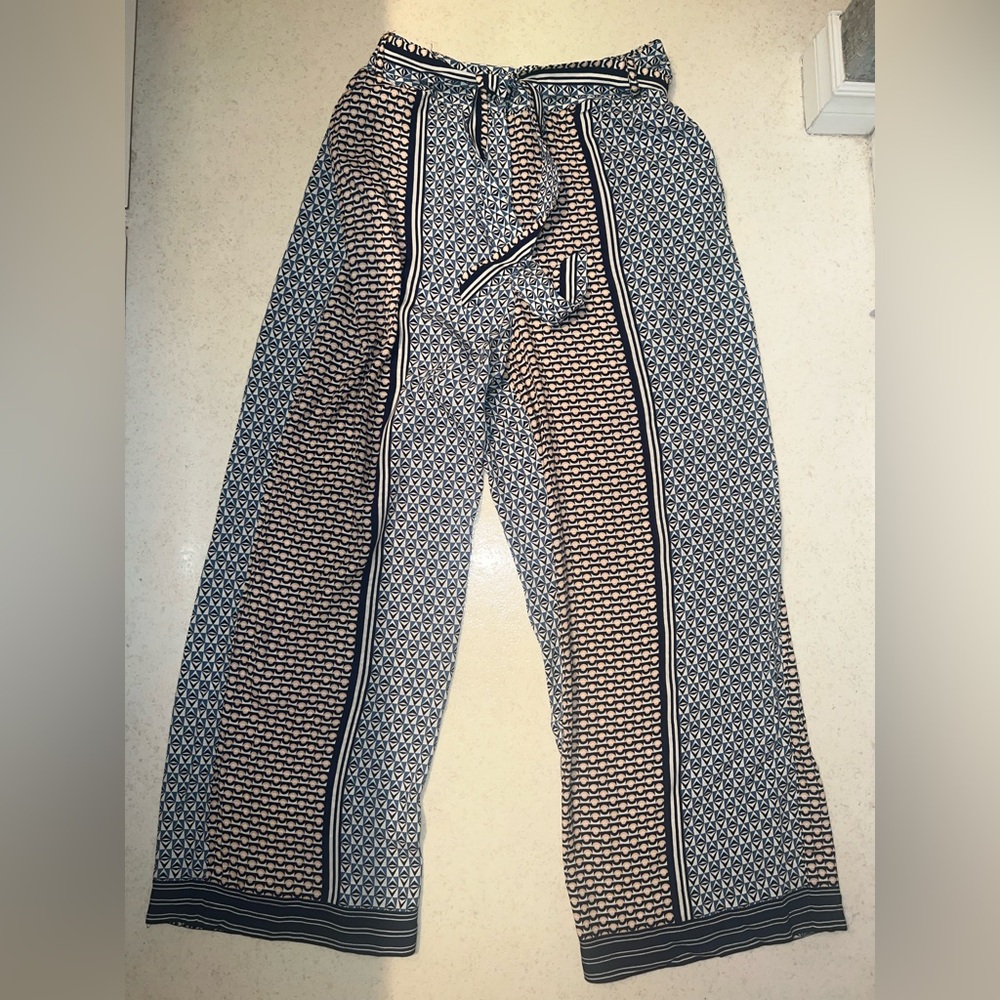 Long Tall Sally Blue and Cream Culottes